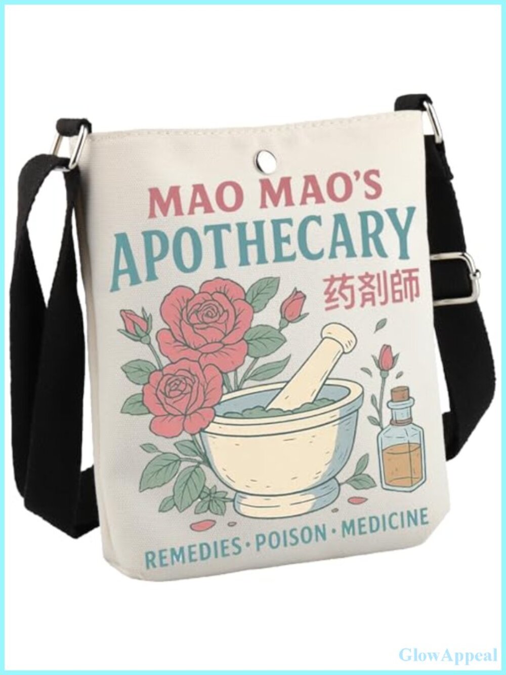 Canvas Crossbody Bag Anime Manga Inspired Satchel Purse